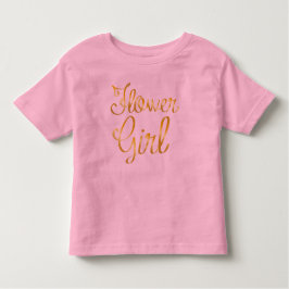 T-shirts Garota Flor Dourada Tê Rosa-Fofo