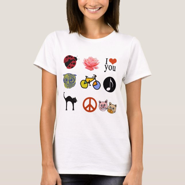 T-shirts garota fofa/menina (Frente)