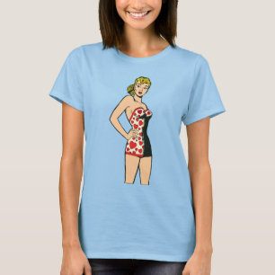 T-shirts Garota Glamour Vintage, Lingerie Bombshell Loira