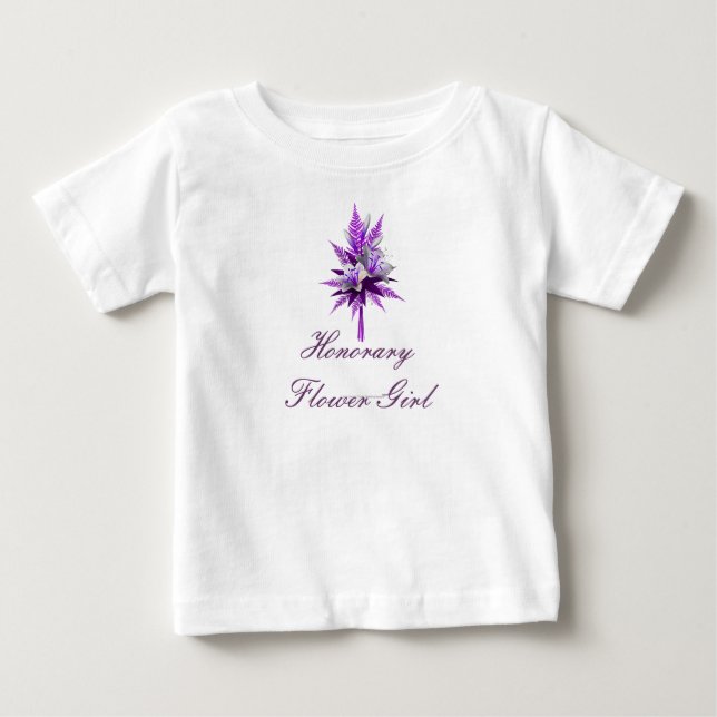 T-shirts "Garota Honorária da Flor" Buquê Roxo (a) (Frente)