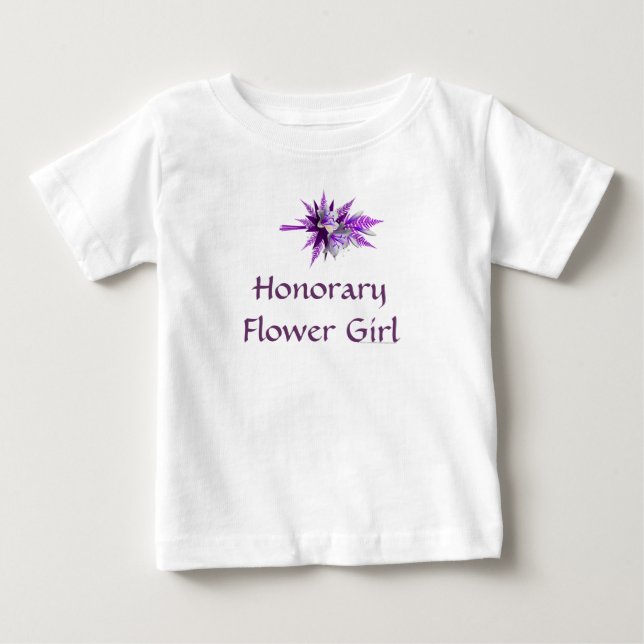 T-shirts "Garota Honorária da Flor" Buquê Roxo (b) (Frente)