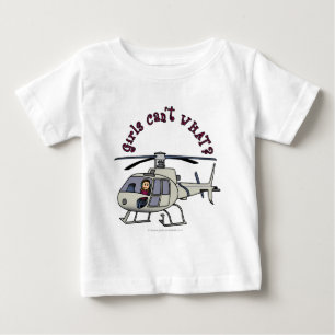T-shirts Garota-Piloto Helicóptero Leve