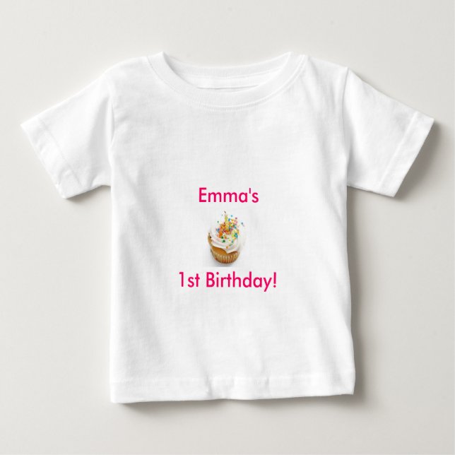 T-shirts Garota Primeiro Aniversário (Frente)