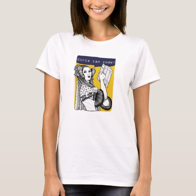 T-shirts Garotas sabem escrever código! (Frente)