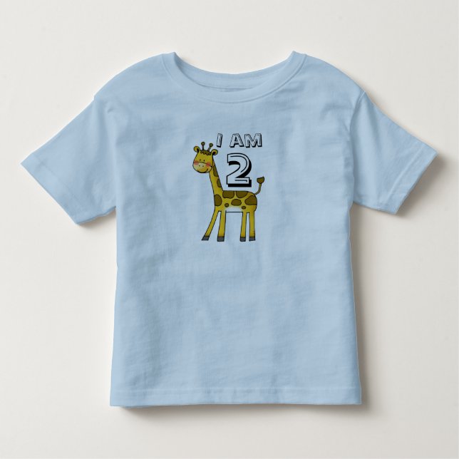 T-shirts Garoto/menina de 2 anos (girafa) (Frente)