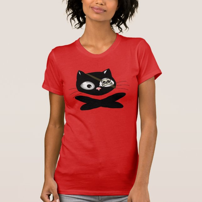 T-shirts Gatinha Pirata com Nariz Rosado (Frente)
