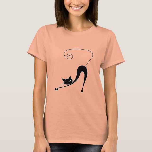 T-shirts Gatinho branco preto 2 (Frente)
