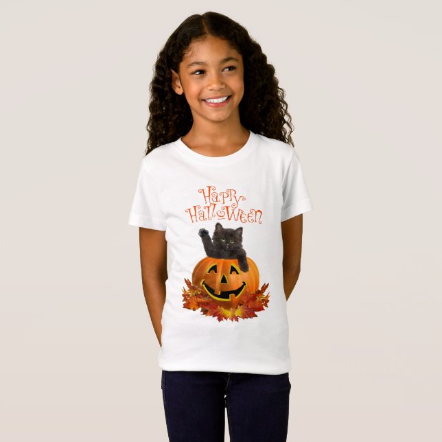 T-shirts Gatinho de Abóbora (Frente Completa)