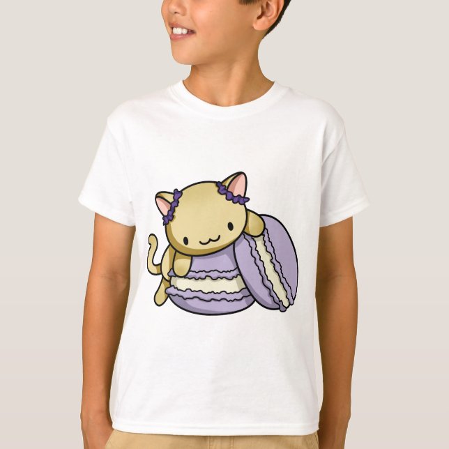 T-shirts Gatinho de Macaron (Frente)