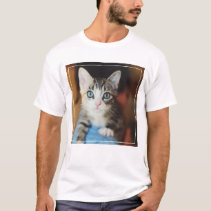 T-shirts Gatinho de Olhos Azuis Brilhante