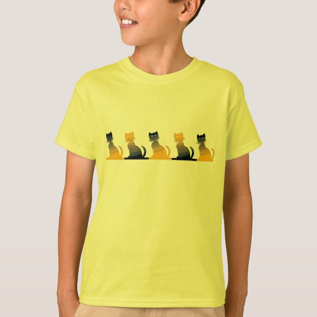 T-shirts Gatinhos de Halloween - (Frente)
