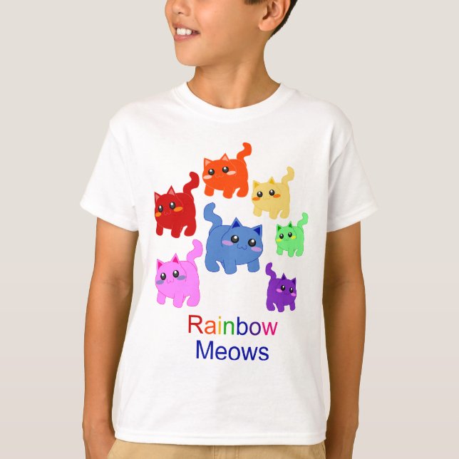 T-shirts Gatinhos do arco-íris! (Frente)