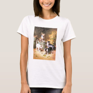 T-shirts "Gatinhos que jogam com besouros "