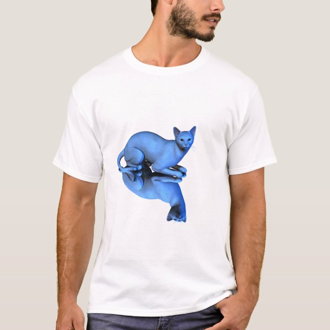 T-shirts Gato azul (Frente)