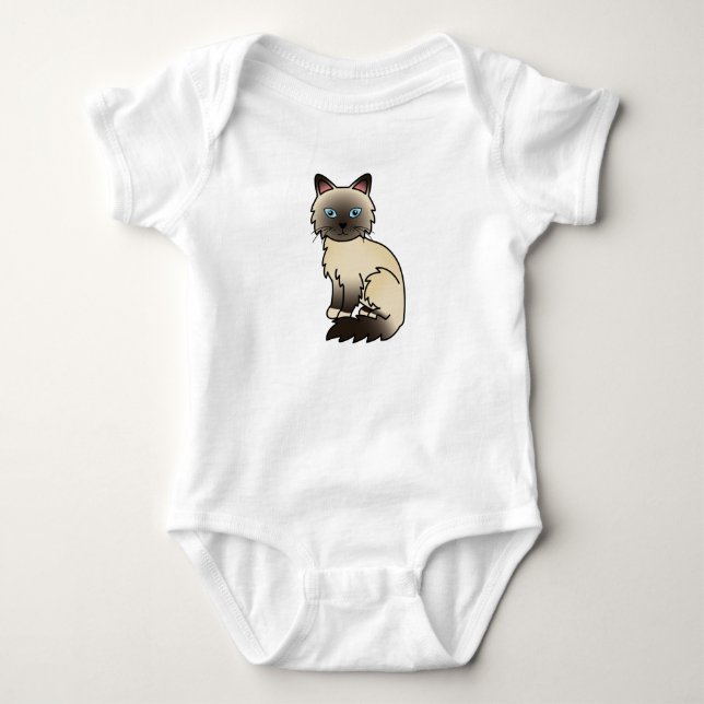 T-shirts Gato Birman / Ragdoll de Pontas Seladas (Frente)