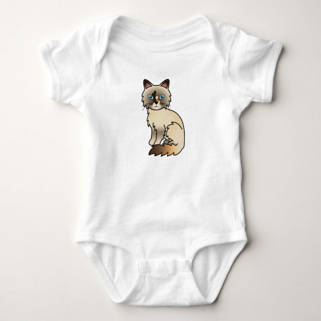 T-shirts Gato Birman / Ragdoll de Pontas Tartaruga (Frente)