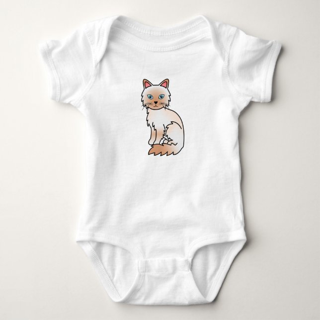 T-shirts Gato Birman / Ragdoll de Pontas Vermelhas (Frente)