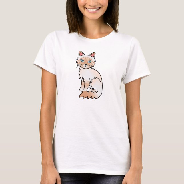 T-shirts Gato Birman / Ragdoll Tabby Ponto Vermelho (Frente)