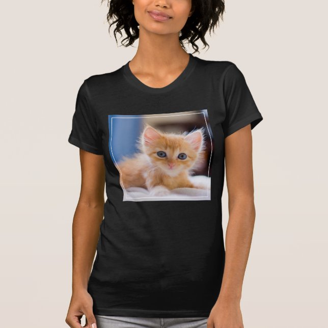 T-shirts Gato bonito com olhos azuis (Frente)