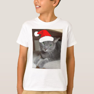 T-shirts Gato cinza Azul Russo de Natal