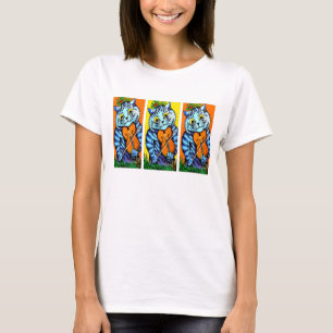T-shirts Gato com o violino por Louis Wain