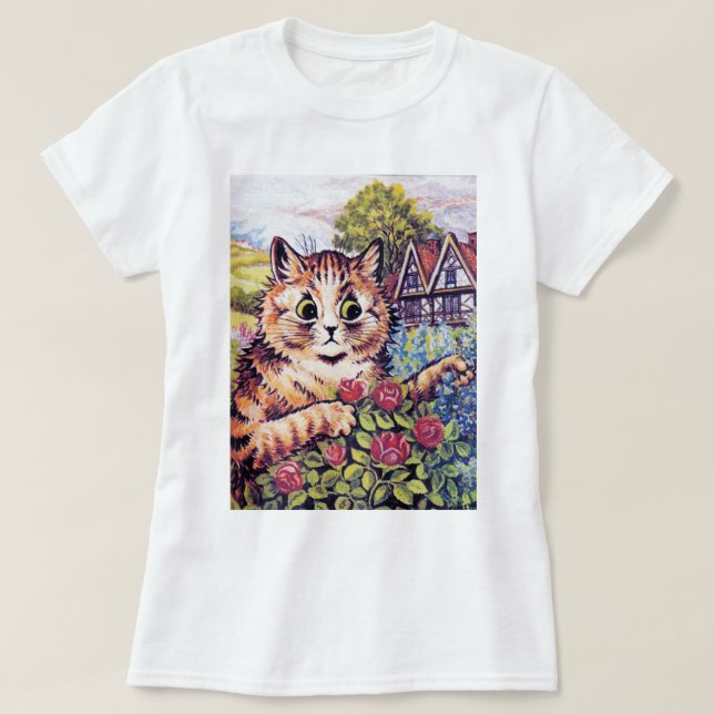 T-shirts Gato com Rosas, Louis Wain (Frente do Design)
