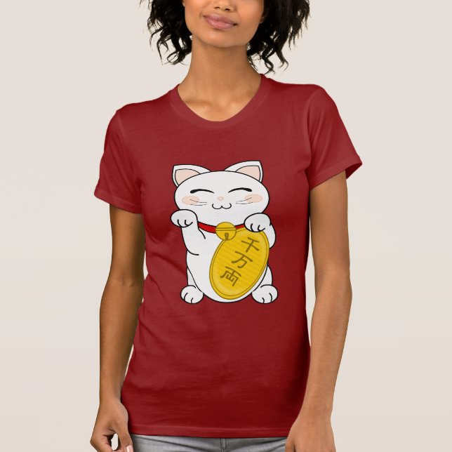 T-shirts Gato da boa fortuna - Maneki Neko (Frente)