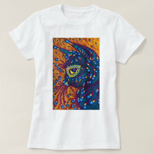 T-shirts Gato da pena do pavão, Louis Wain