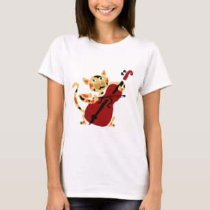 T-shirts Gato de chita engraçado que joga desenhos animados