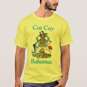 T-shirts Gato de gato, Bahamas com Casaco de armas