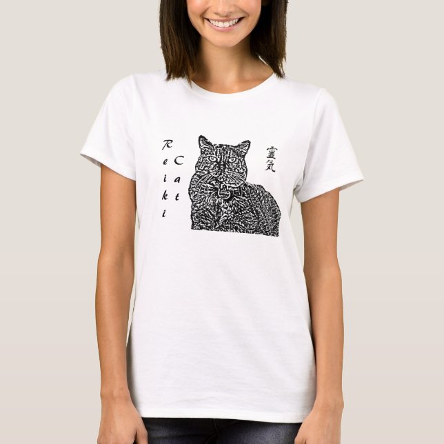 T-shirts Gato de Reiki (Frente)