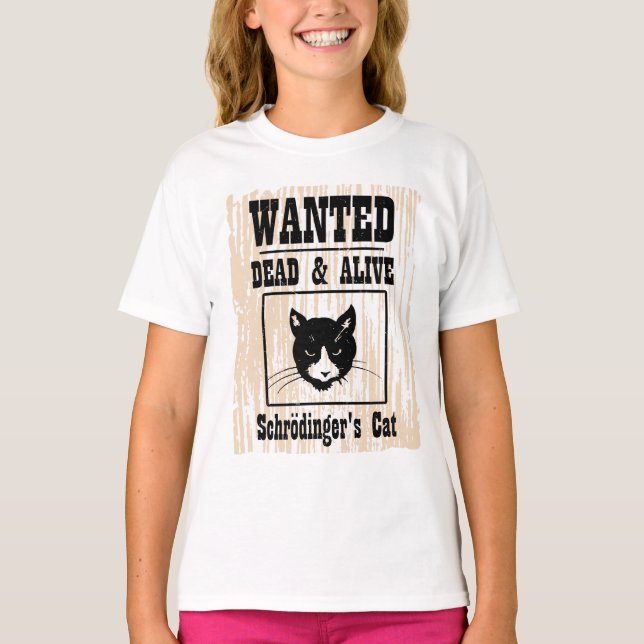 T-shirts Gato de Schrodinger Procurado (Frente)