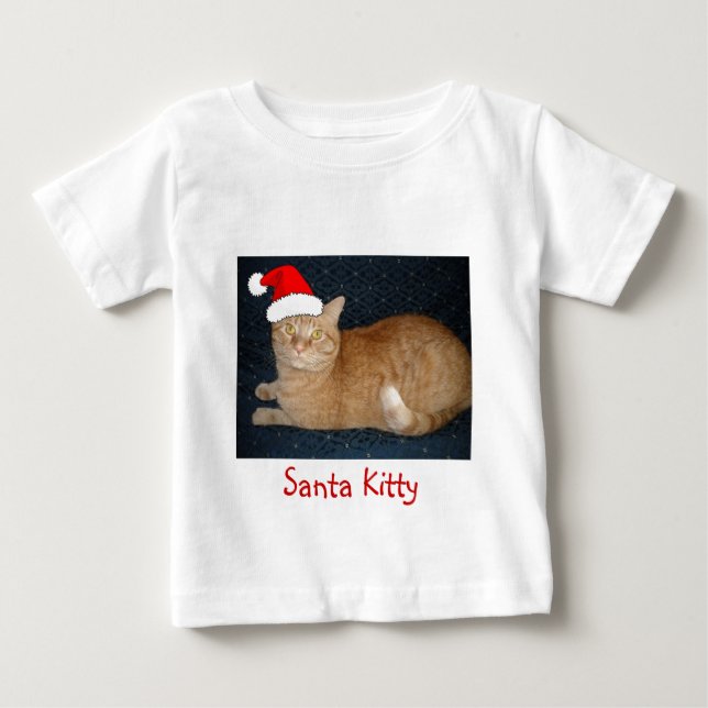 T-shirts Gato de Tabby Laranja Natal (Frente)