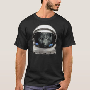 T-shirts Gato do Astronauta do Capacete Espacial