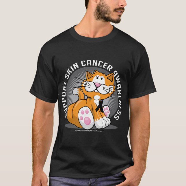 T-shirts Gato do cancer de pele (Frente)
