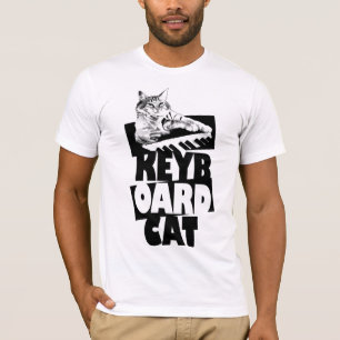 T-shirts Gato do teclado - T empilhado