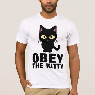 T-shirts GATO ENGRAÇADAS, OBEY O GATINHO