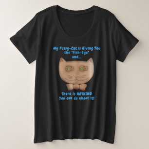 T-shirts Gato Engraçado Dando O Olho De Peixe Personalizado