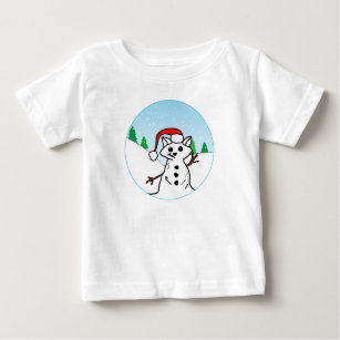 T-shirts Gato Engraçado Feriado de Natal Férias Neve