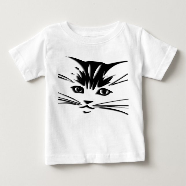 T-shirts Gato Face Baby T Shirt (Frente)