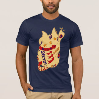 T-shirts gato feliz do mercado em alta