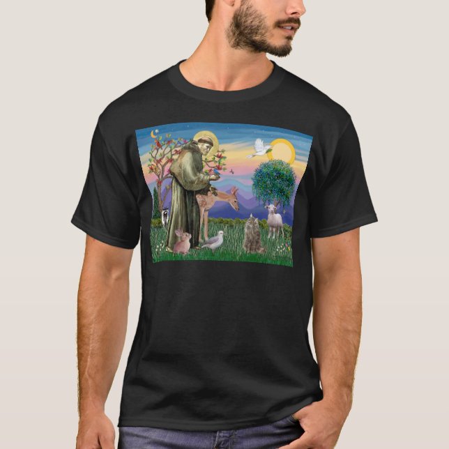 T-shirts Gato Floresta Norueguesa Listrado - São Francisco (Frente)