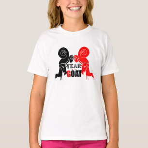T-shirts Gato-ÍbADO-Duplo, Chinês, Ano Zodíaco, Rapariga de