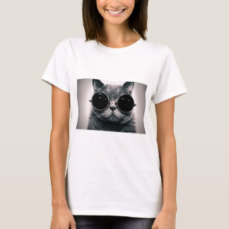 T-shirts gato legal kool kat com óculos de sol