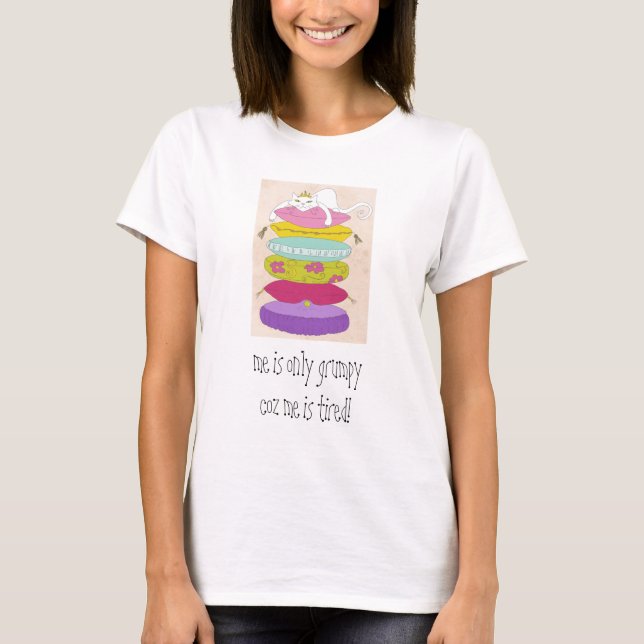 T-shirts Gato mal-humorado da princesa e os desenhos (Frente)