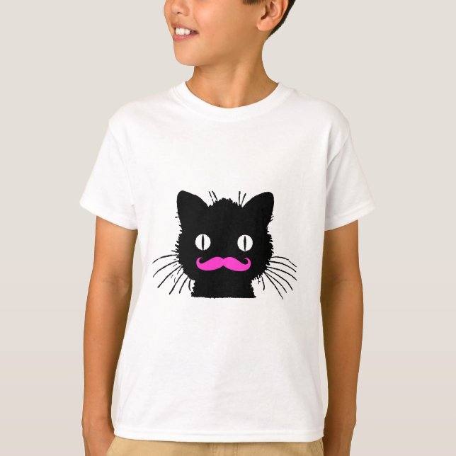 T-SHIRTS GATO NEGRO DE PINK MUSTACHE (Frente)