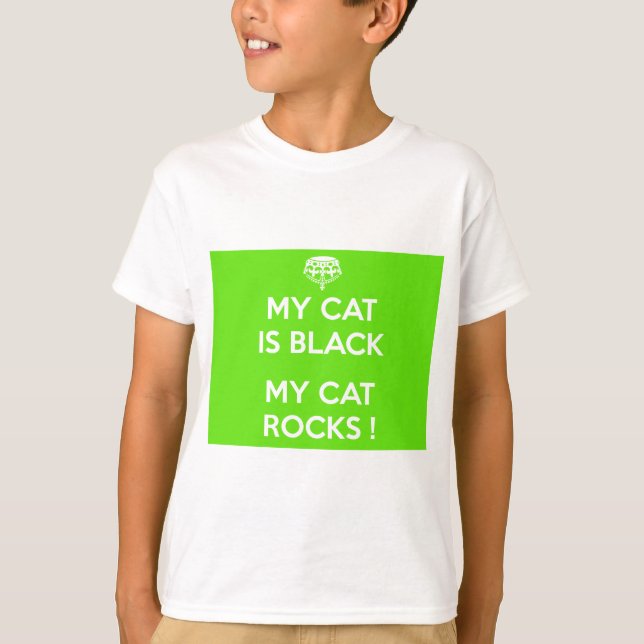 T-shirts Gato negro rocha (Frente)