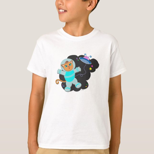 T-shirts Gato no Espaço Exterior (Frente)