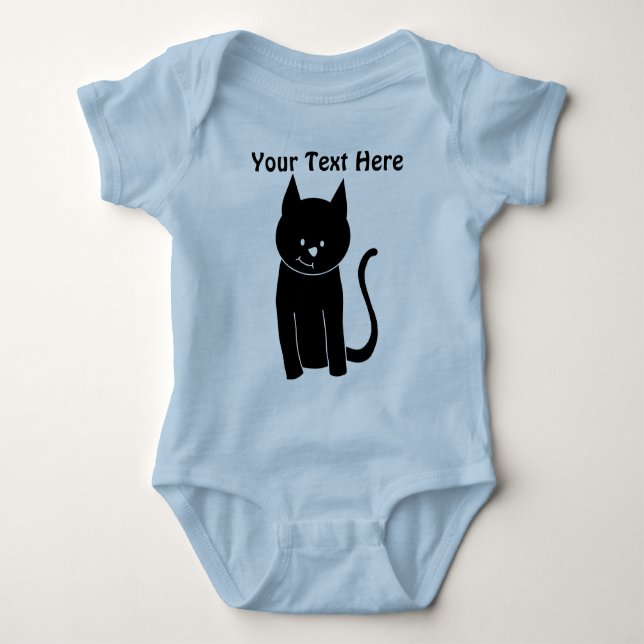 T-shirts Gato preto bonito (Frente)
