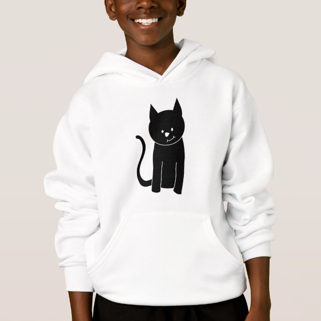 T-shirts Gato preto bonito (Frente)